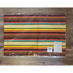 Fiesta Placemats Set of 4 13x19 Multicolor Fiesta Stripe Cotton Blend New Macy's